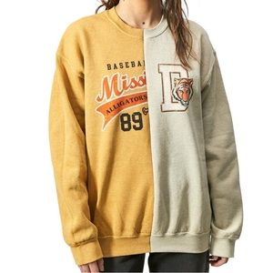 Altered UO BDG Stitched Together Crewneck Sweatshirt